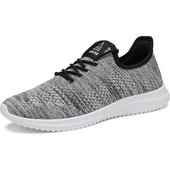 Men's Black 1 Ultra Lightweight Breathable Walking Athletic Fashion Sneakers